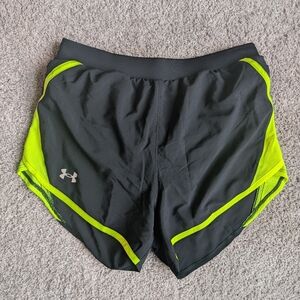 Under Armour Black and Neon Green Athletic Shorts